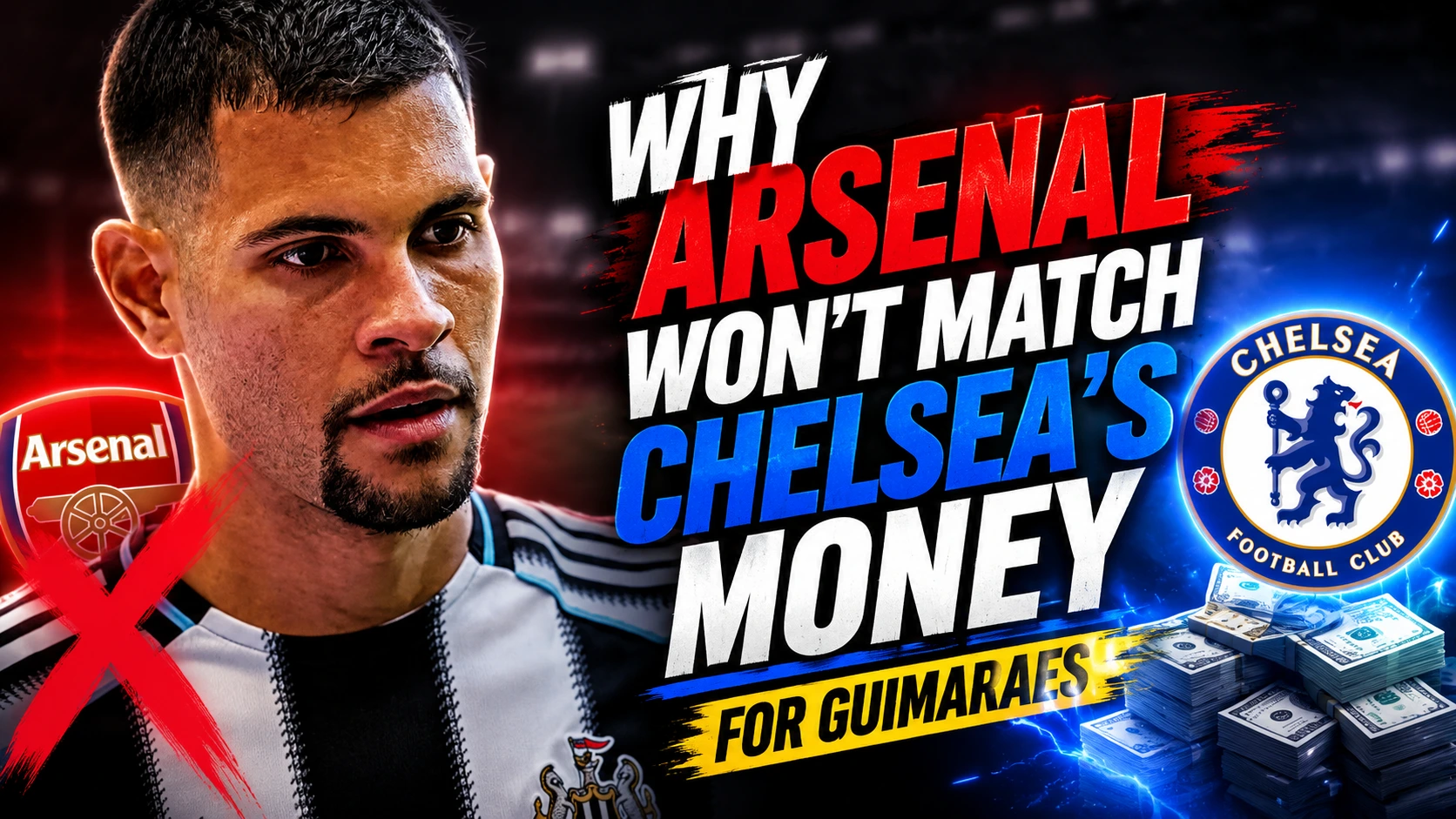 Bruno Guimaraes in Premier League action amid Arsenal £70m transfer links