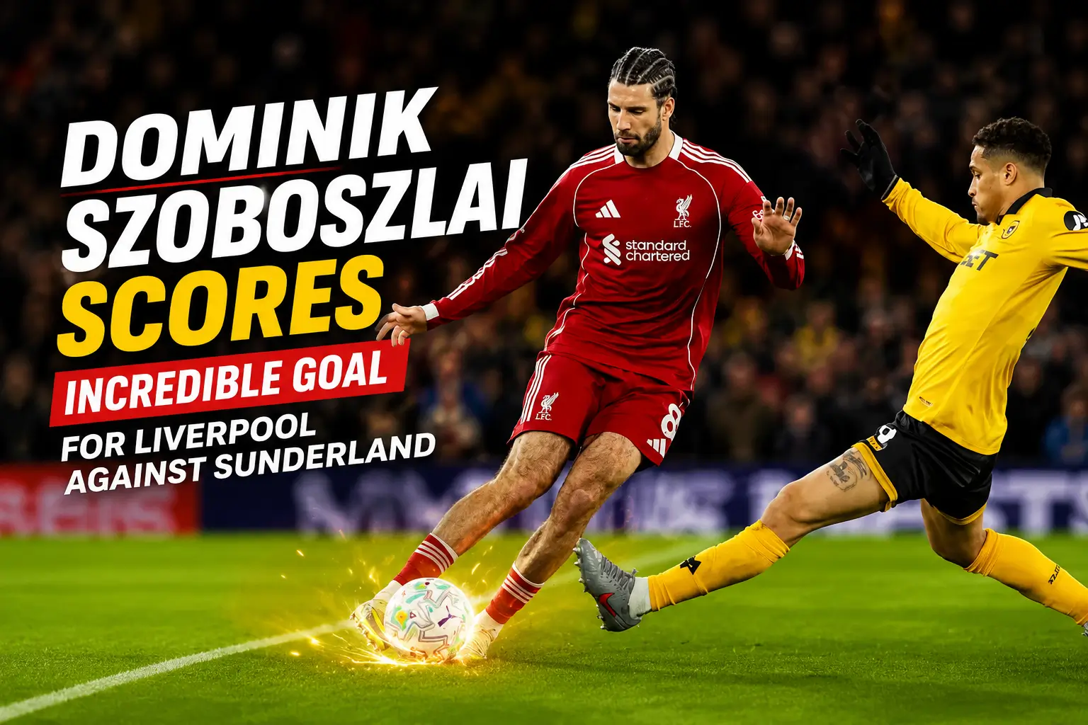 Dominik Szoboszlai celebrates after scoring for Liverpool against Sunderland in Nashville